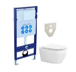 Комплект унитаза с инсталляцией Aquatek Set Aquatek Лея инсталляция Standard INS-0000012 унитаз Лея AQ1199-00 с тонким сиденьем soft-close